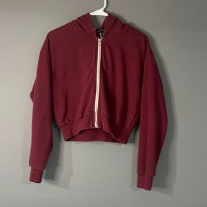 Burgundy Cropped Jacket